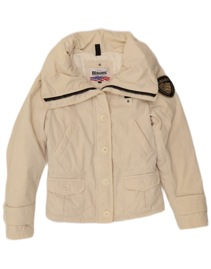 Jaqueta acolchoada feminina BLAUER UK 10 pequena off white poliamida