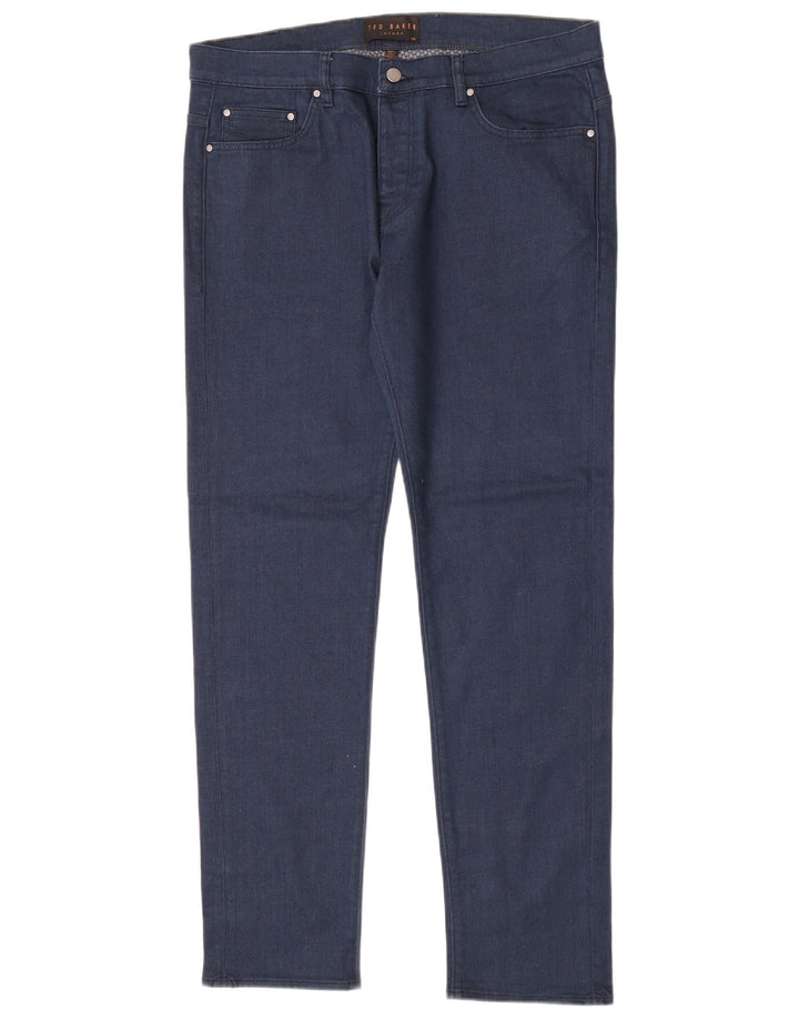 Ted Baker Mens Slim Jeans W36 L32 Azul Marinho Algodão