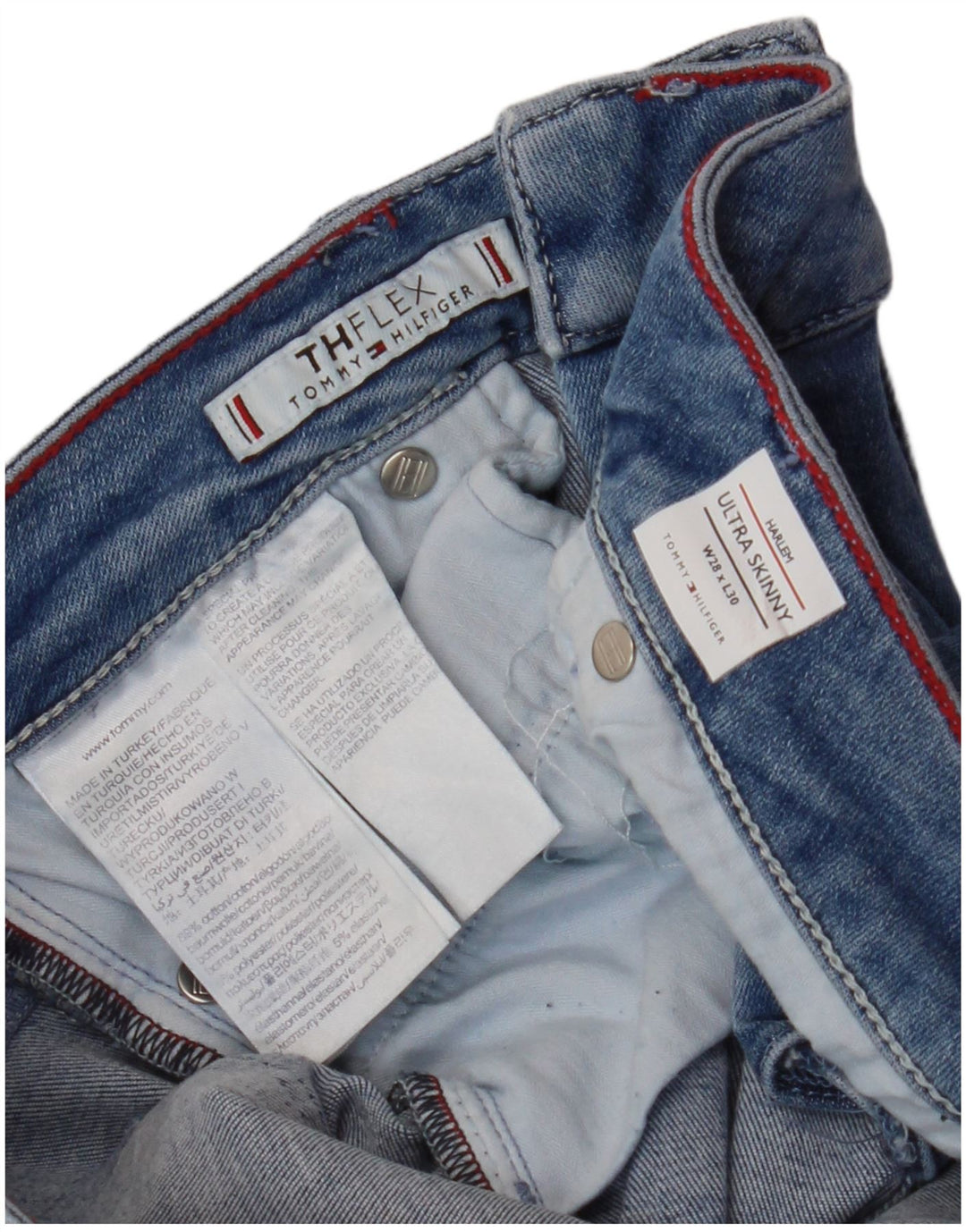 Jeans skinny Harlem feminino TOMMY HILFIGER W28 L30 algodão azul