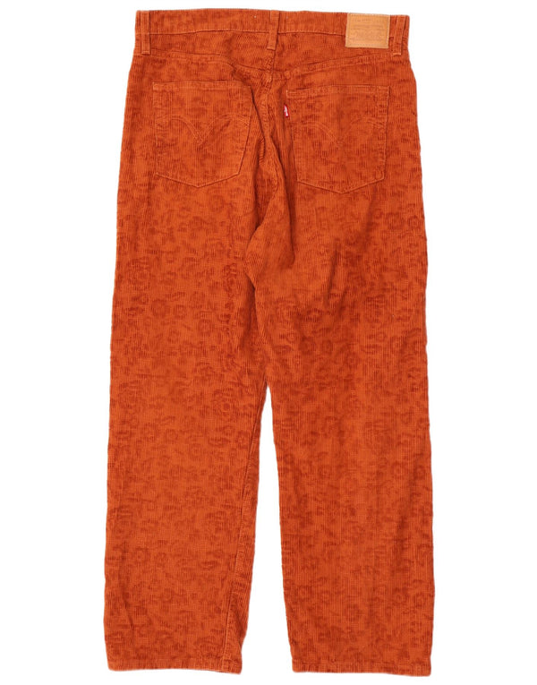 Calça masculina Levi's Ribcage Straight Corduroy W32 L29 Marrom Floral Algodão