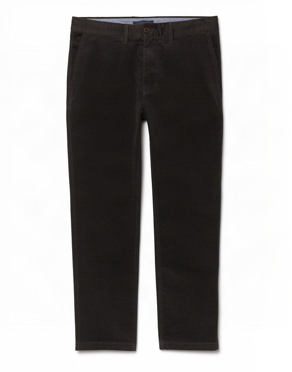 Calça masculina de veludo cotelê Marks & Spencer Blue Harbor reta W34 L31 cinza
