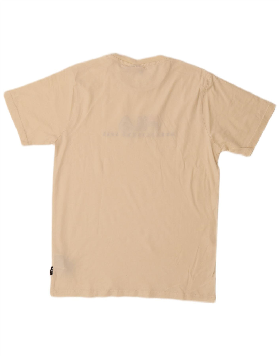Fila Mens Graphic T-Shirt Top Pequeno Algodão Bege