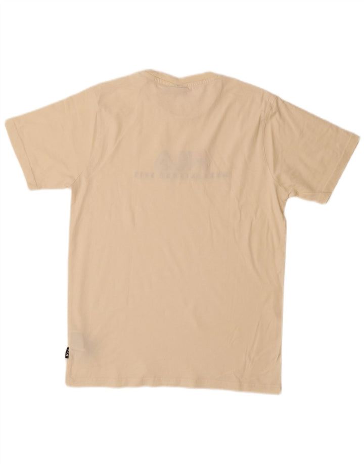 Fila Mens Graphic T-Shirt Top Pequeno Algodão Bege