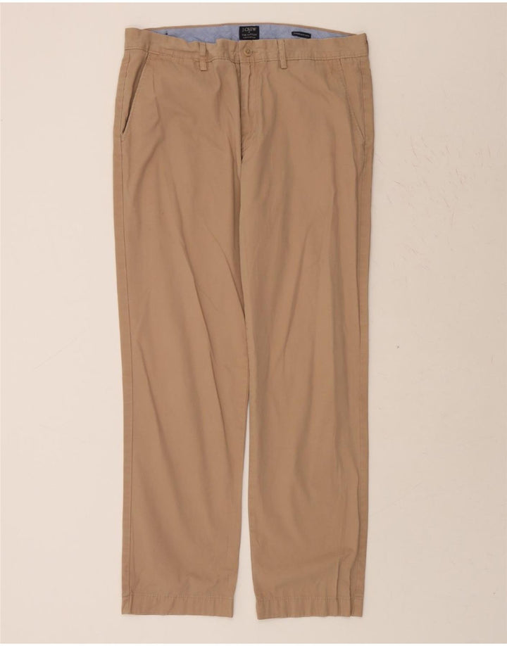 J. CREW Mens The Sutton Straight Chino Trousers W35 L32 Beige Cotton Vintage J. Crew and Second-Hand J. Crew from Messina Hembry 
