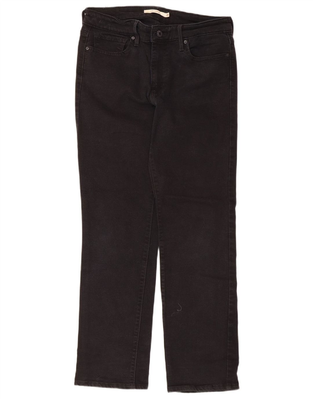 Calça jeans feminina Levi's 714 Straight W29 L30 algodão preto