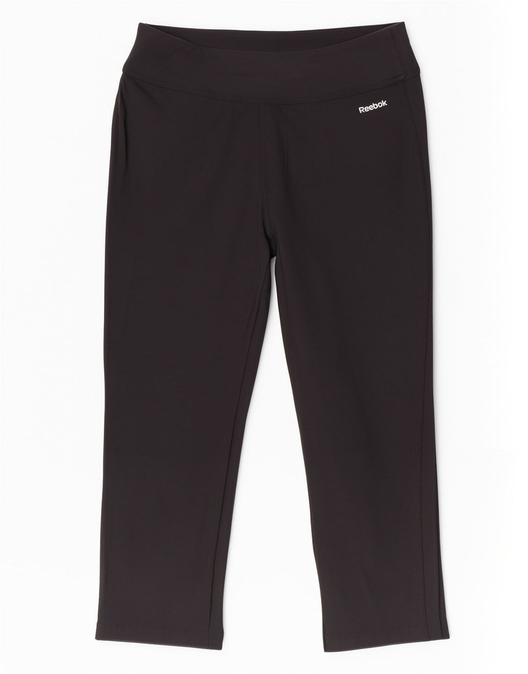 Reebok Mulher Capri Calças De Treino UK 12 Médio Preto