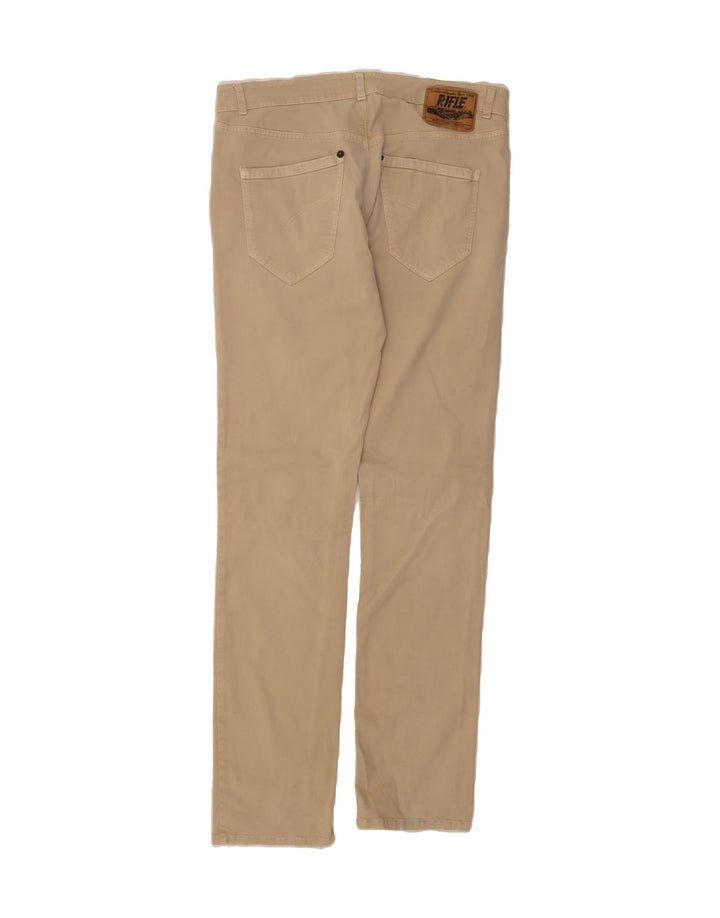 RIFLE Mens Slim Chino Trousers W36 L35 Beige Cotton Vintage Rifle and Second-Hand Rifle from Messina Hembry 