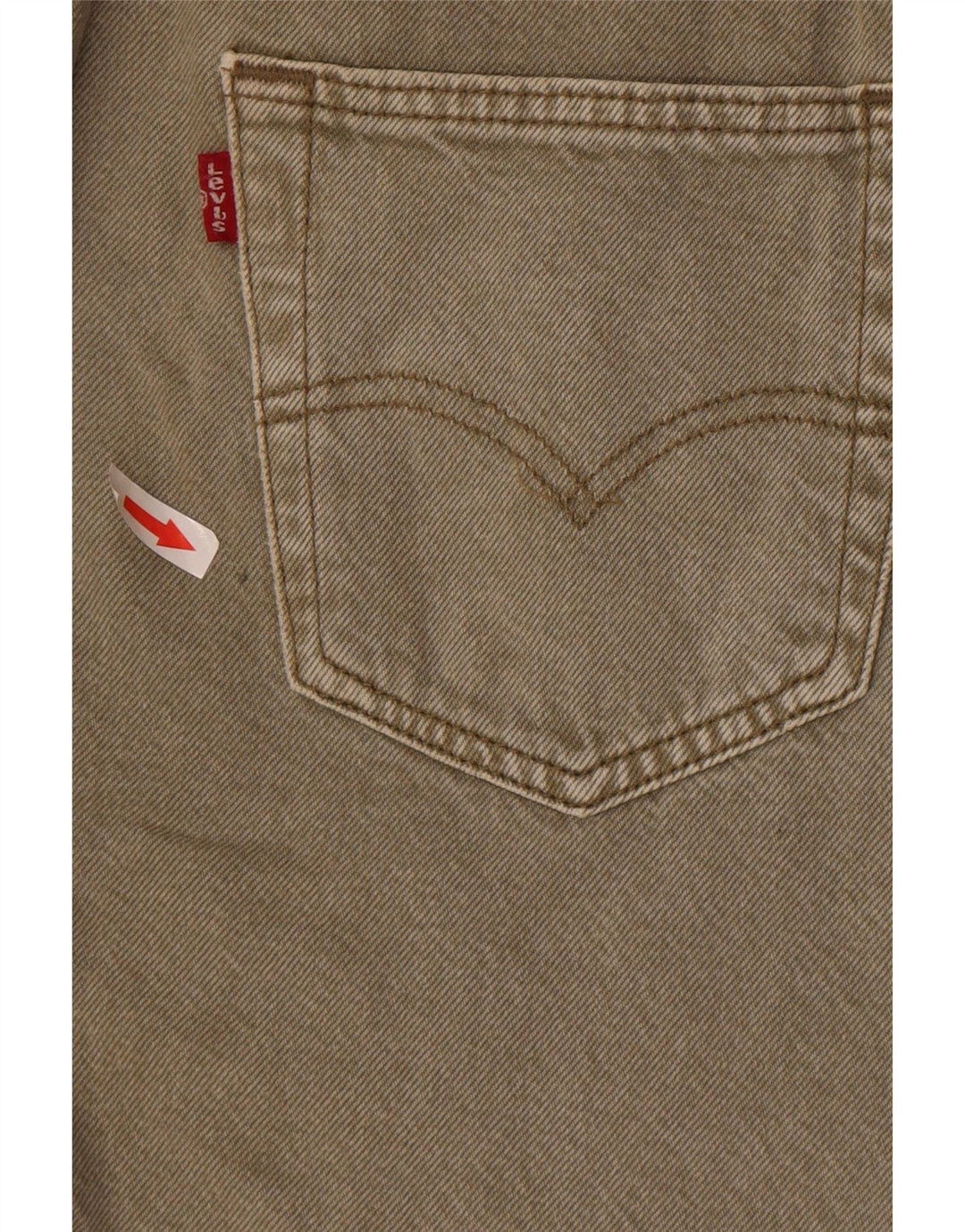 Shorts jeans masculino 501 da Levi's W28 pequeno algodão cáqui