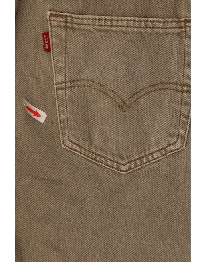 Shorts jeans masculino 501 da Levi's W28 pequeno algodão cáqui