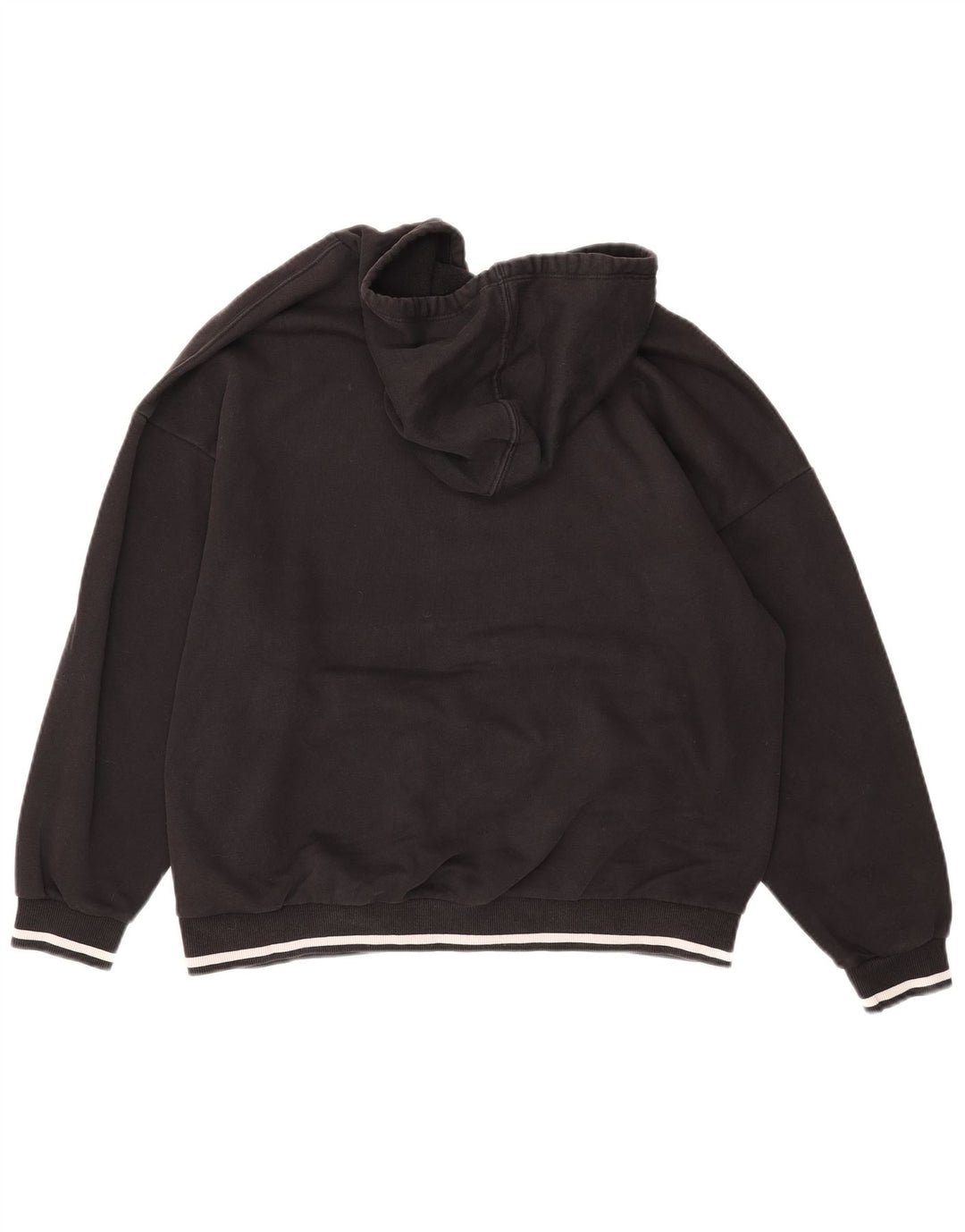 PUMA feminino gráfico moletom com capuz UK 16 grande algodão preto