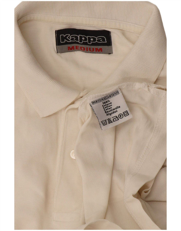 Camisa polo masculina Kappa de algodão branco médio