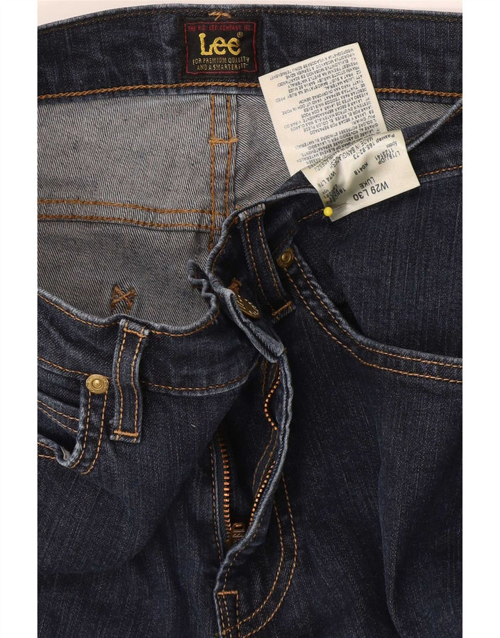 Lee Womens Luke Slim Jeans W29 L30 Azul Marinho Algodão