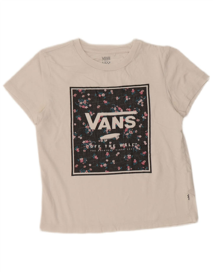 Camiseta feminina VANS Crop Graphic UK 6 XS algodão branco