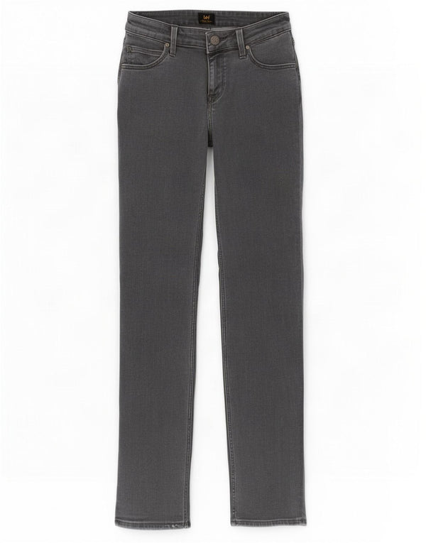 Lee Womens Marion Straight Jeans W26 L31 Algodão Cinza