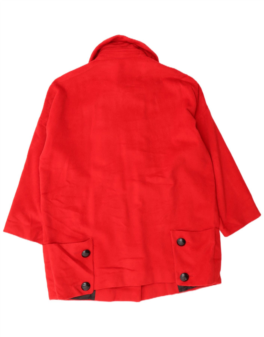 Jaeger Casaco feminino oversized com peito duplo Reino Unido 14 grande angorá vermelho