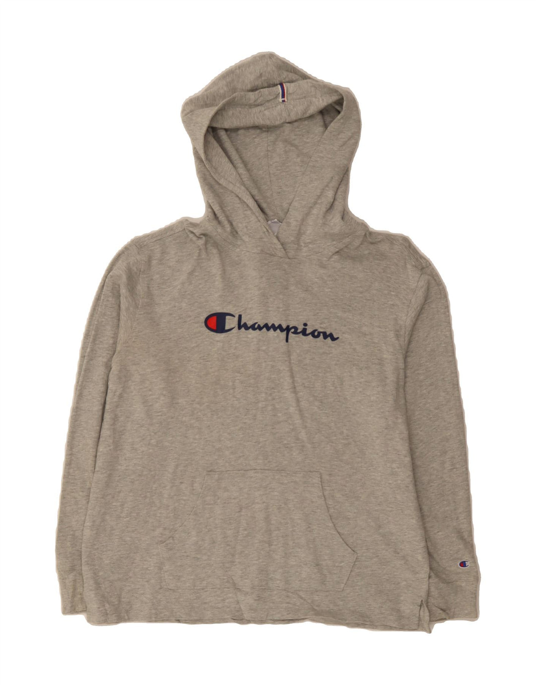 CHAMPION Womens Graphic Hoodie Jumper UK 14 Medium Grey Cotton Vintage Champion and Second-Hand Champion from Messina Hembry 