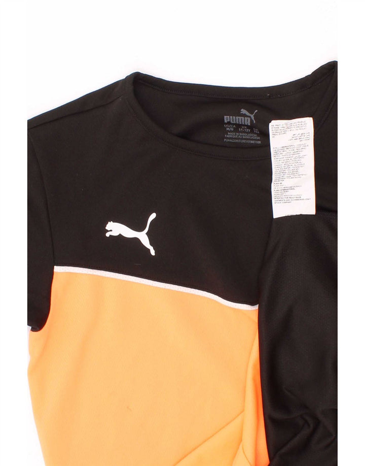 Camiseta Puma Meninos 11-12 Anos Preto Colorblock Poliéster