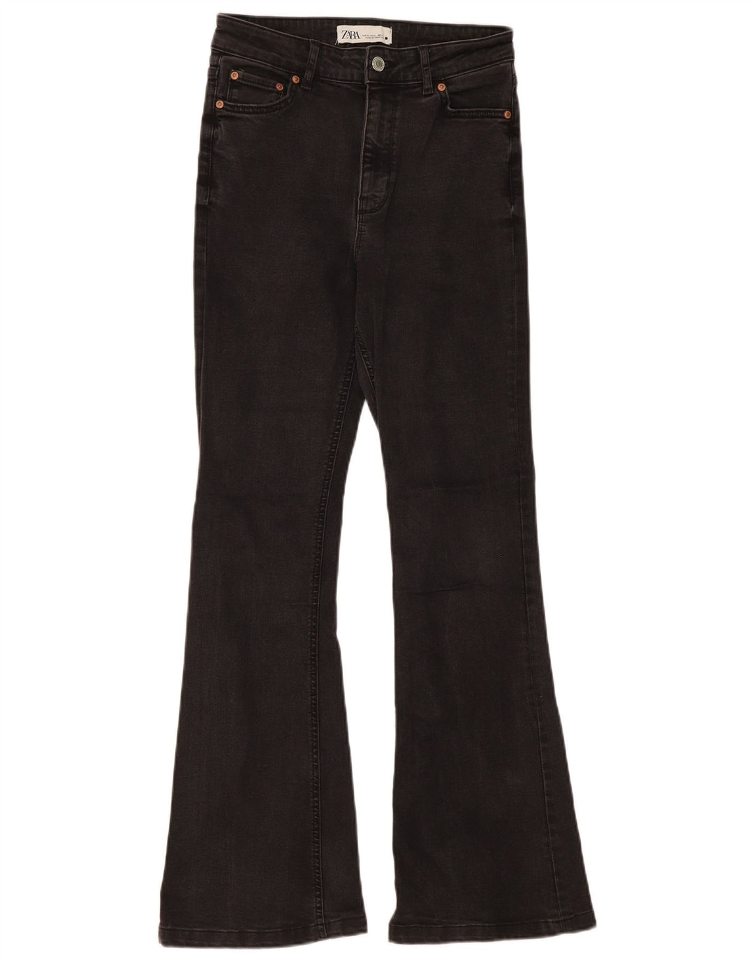 Zara Jeans feminino queimado EU 38 pequeno W28 L31 algodão preto