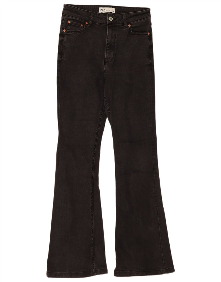 Zara Jeans feminino queimado EU 38 pequeno W28 L31 algodão preto