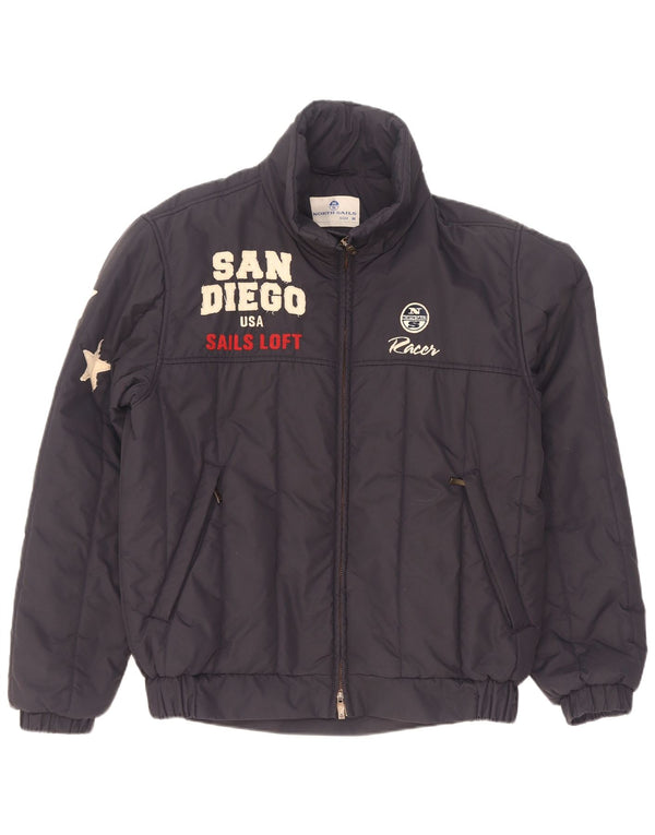Jaqueta masculina acolchoada gráfica North Sails UK 38 médio azul marinho poliamida