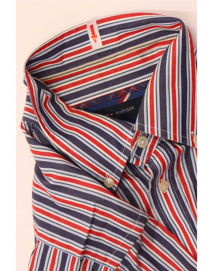 Camisa masculina Tommy Hilfiger média listrada multicolorida de algodão
