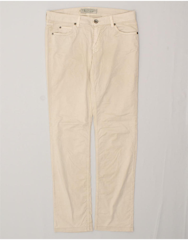 HENRY COTTONS Womens Straight Casual Trousers W29 L30 Off White Cotton | Vintage Henry Cottons | Thrift | Second-Hand Henry Cottons | Used Clothing | Messina Hembry 