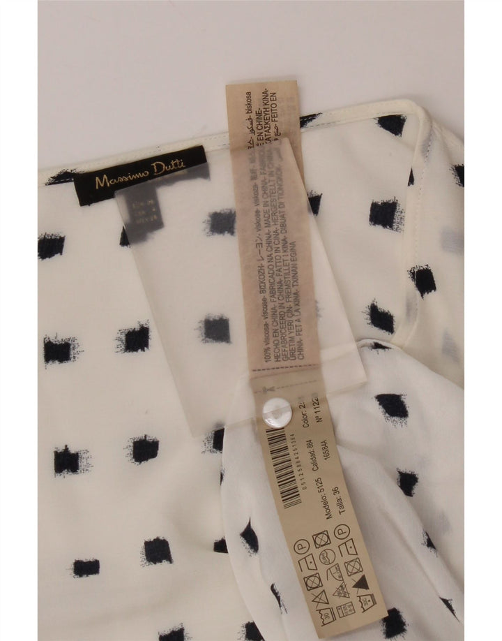 Blusa feminina de manga comprida Massimo Dutti EU 36 XS branco manchado
