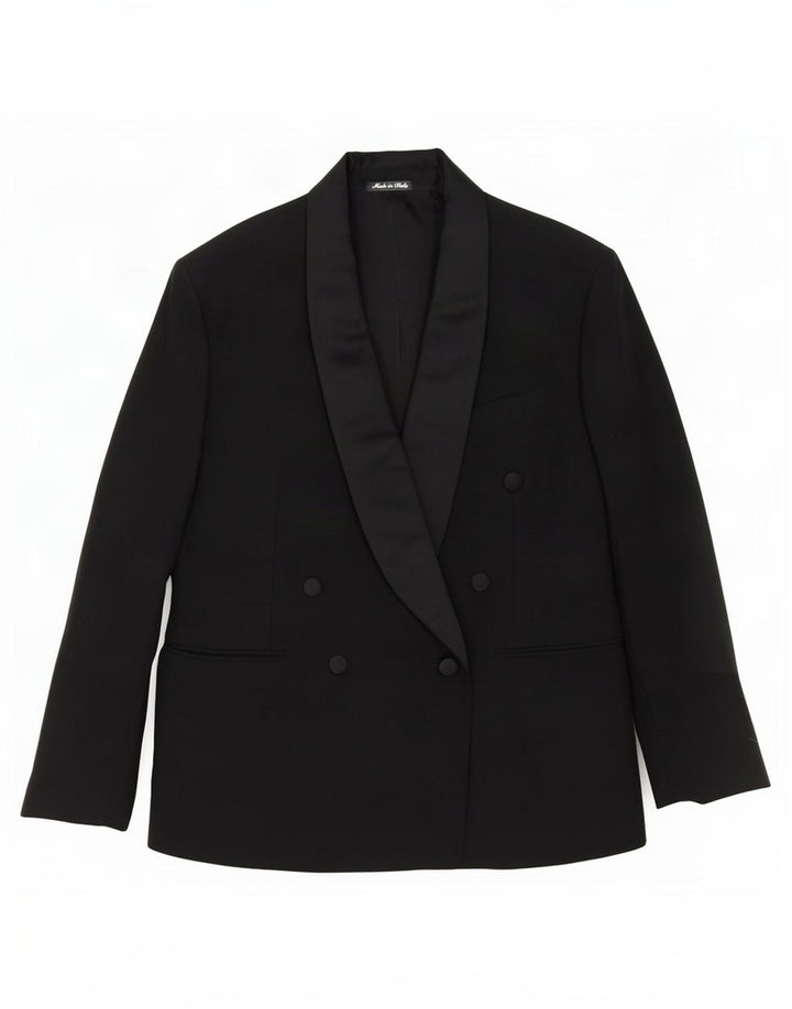 Jaqueta blazer masculina Pal Zileri com peito duplo IT 50 lã virgem preta grande