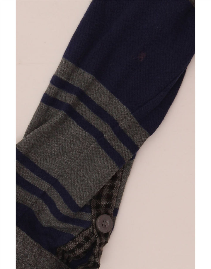 Camisa polo masculina de rugby de manga comprida da Best Company 2XL algodão listrado cinza