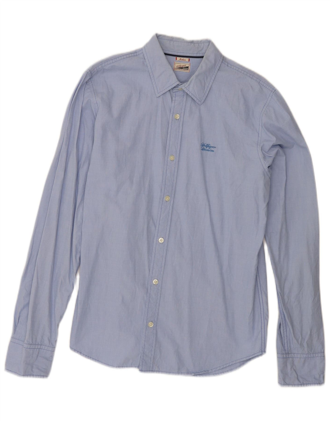 Camisa masculina Tommy Hilfiger de algodão azul médio