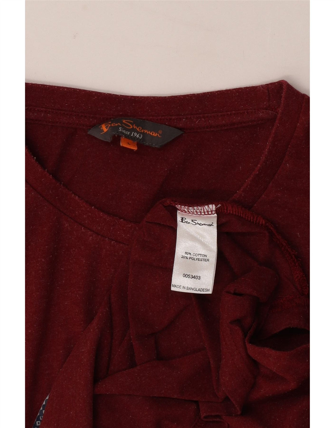 Camiseta masculina Ben Sherman com estampa gráfica grande de algodão vermelho