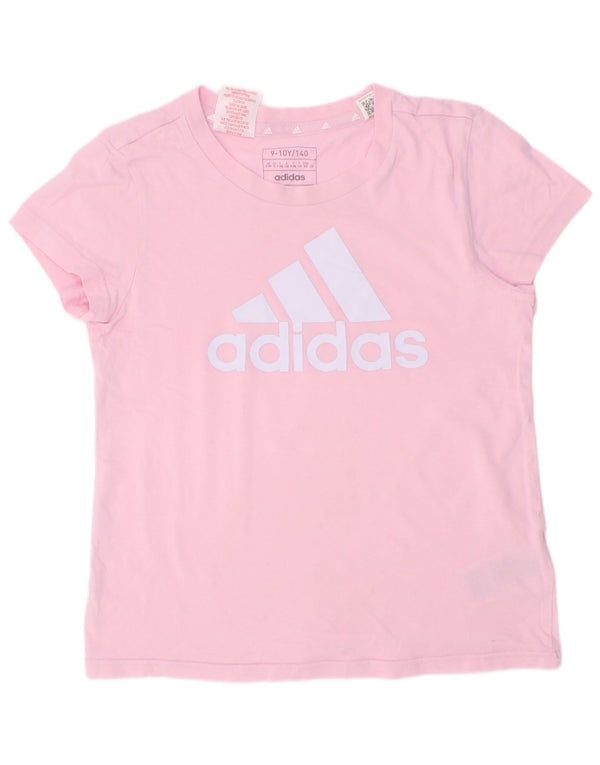 Adidas Camiseta Feminina Graphic Top 9-10 Anos Algodão Rosa