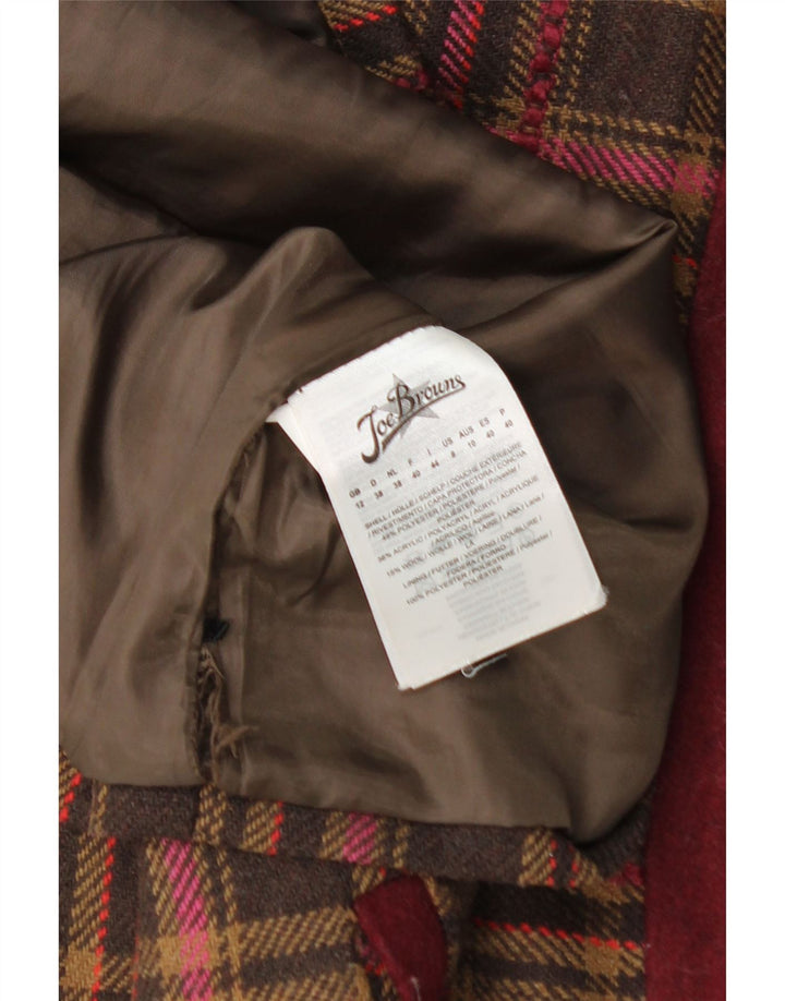 Minissaia feminina JOE BROWNS Reino Unido 12 médio W32 acrílico xadrez marrom