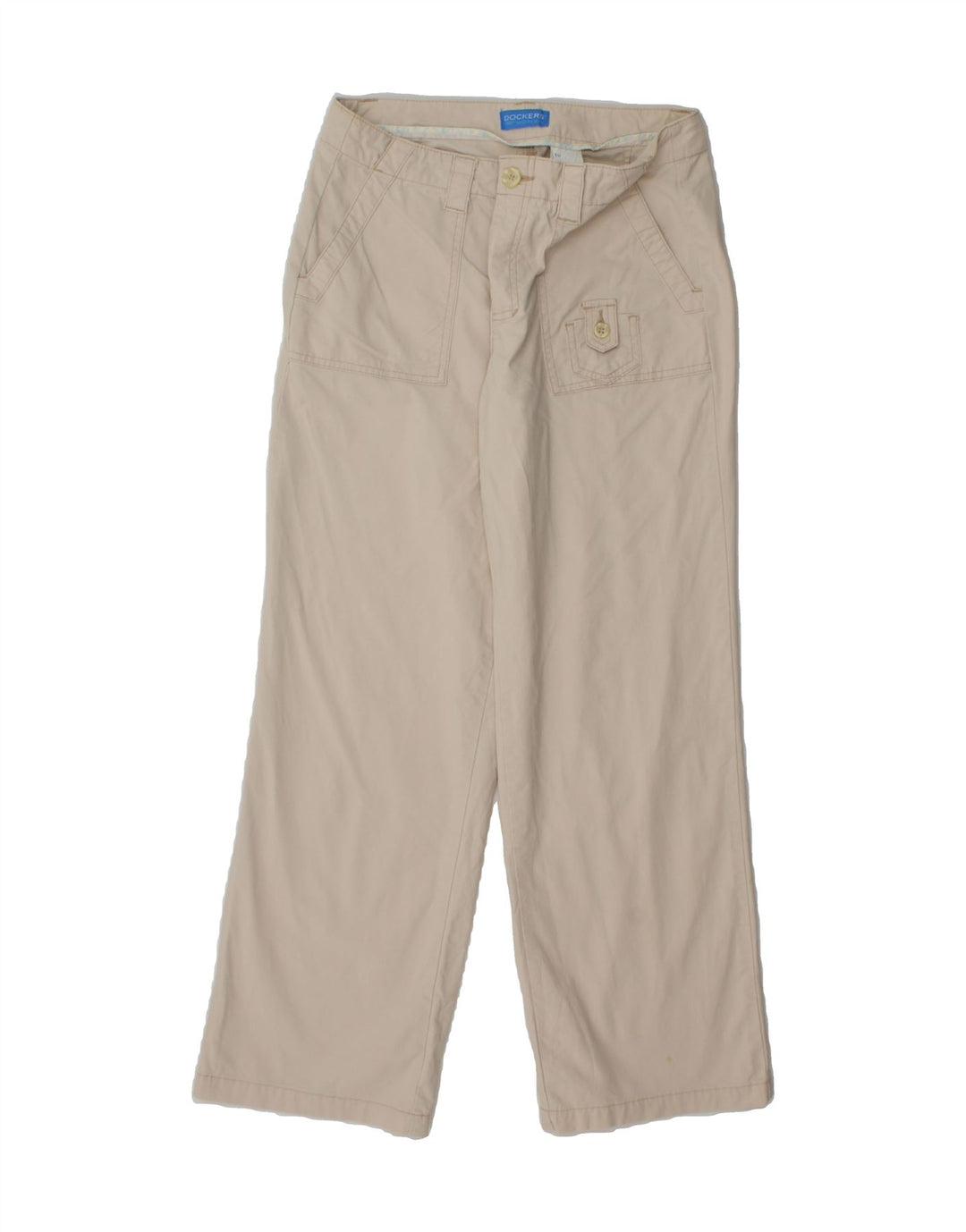 DOCKERS Womens Straight Trousers US 10 Large W32 L30 Beige Cotton Vintage Dockers and Second-Hand Dockers from Messina Hembry 