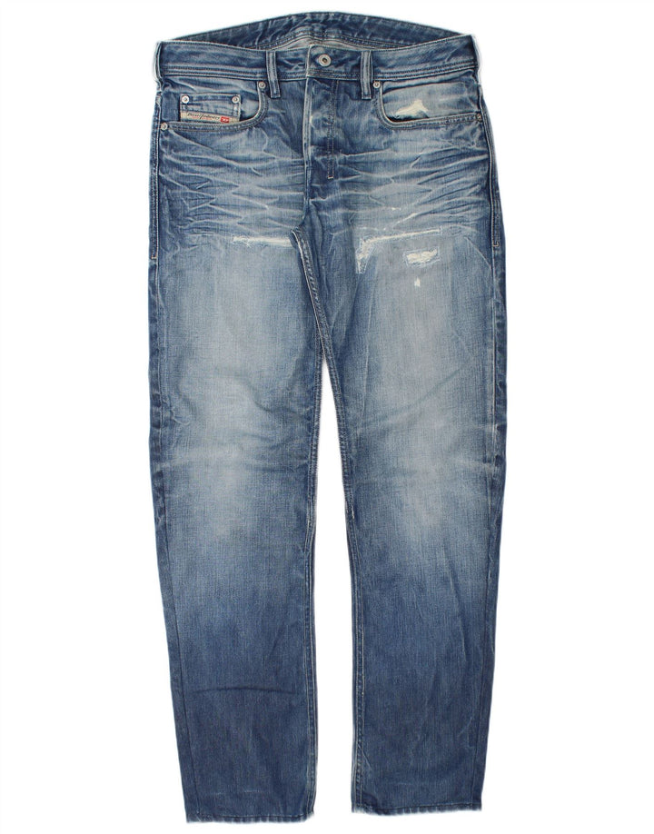 Jeans masculino diesel desgastado slim W32 L32 algodão azul