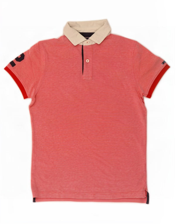Camisa polo masculina de rugby Tommy Hilfiger Graphic Slim Fit médio algodão vermelho