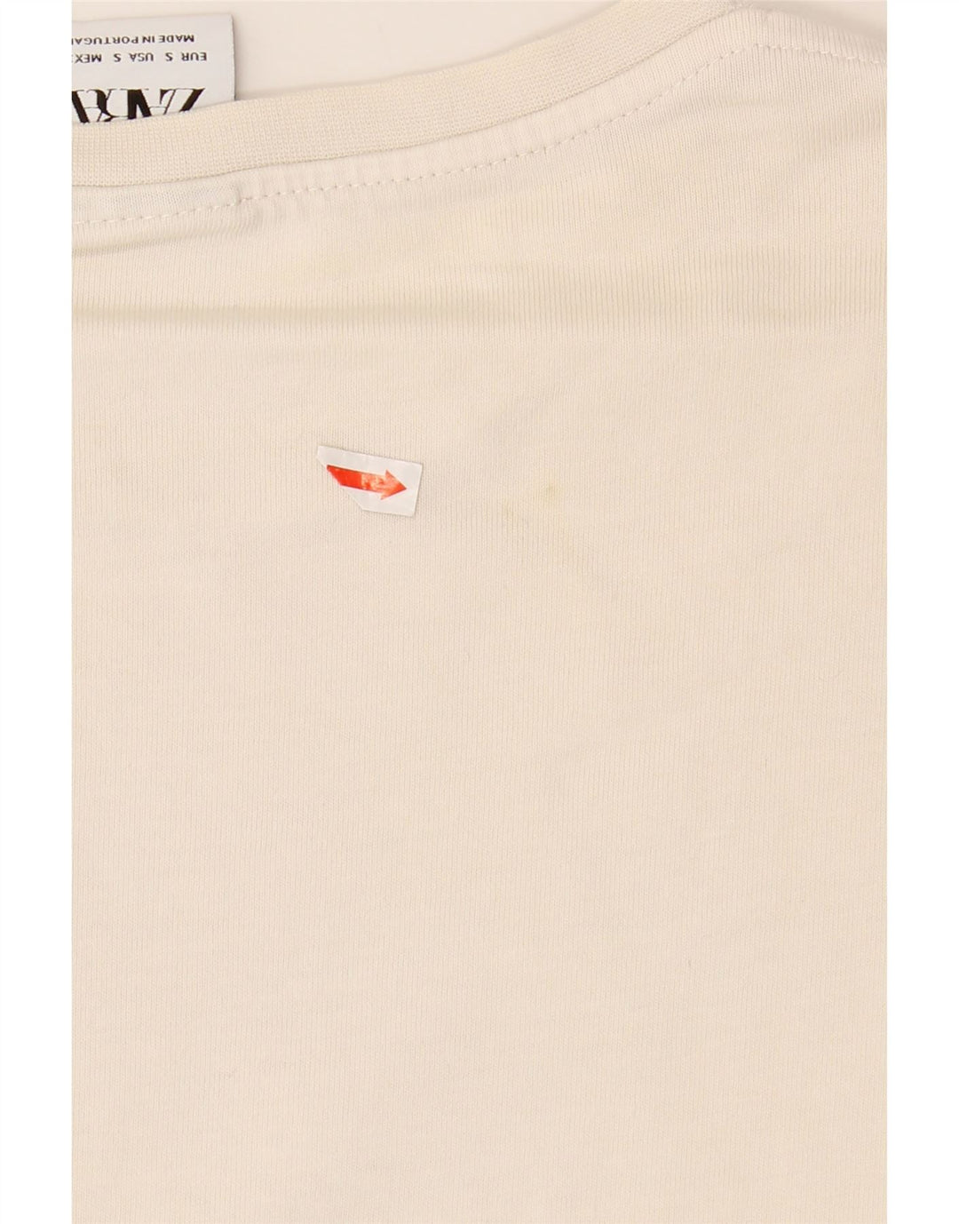 Top gráfico masculino ZARA manga comprida pequeno algodão branco