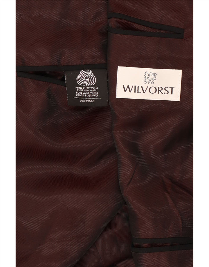 Jaqueta blazer masculina Wilvorst com peito duplo Reino Unido 40 grande lã preta