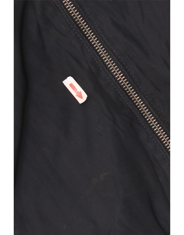 Zara Mens Bomber Jacket UK 40 Grande Poliéster Azul Marinho