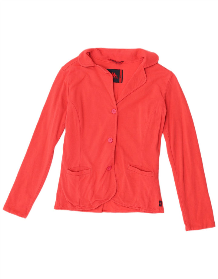 Jaqueta blazer feminina Kappa com 3 botões Reino Unido 10 pequeno algodão vermelho