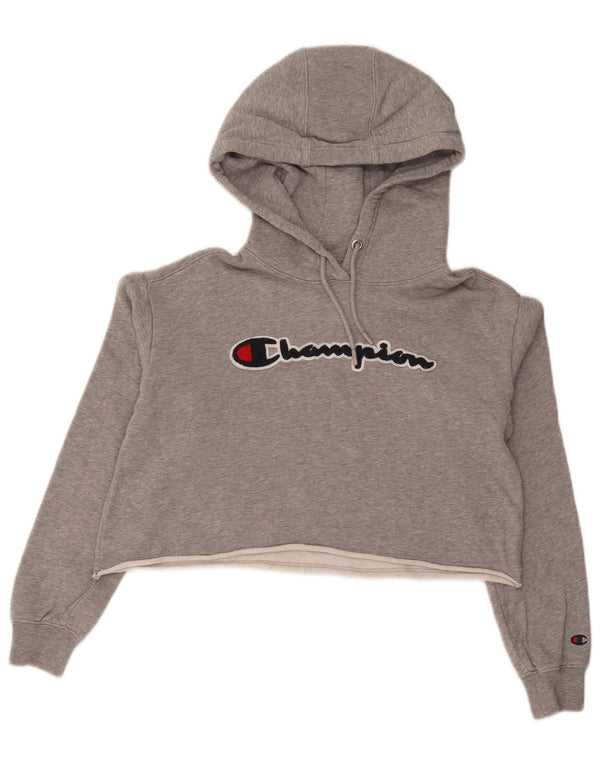 Jumper feminino com capuz e corte grande Champion UK 10 pequeno cinza manchado