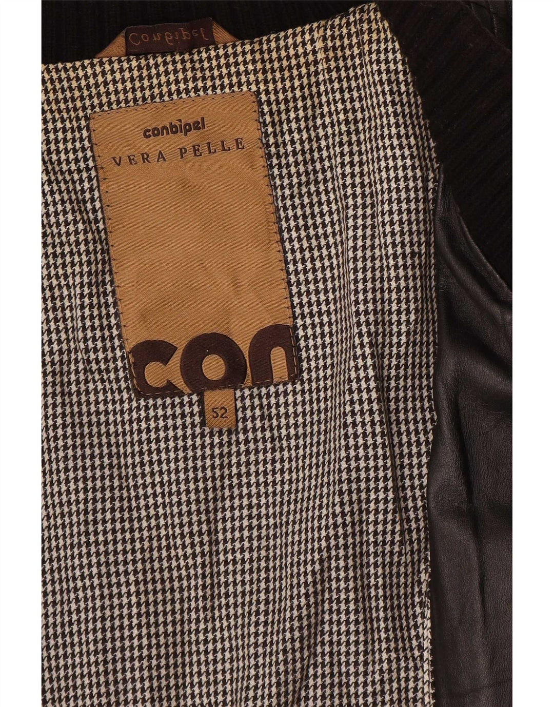 Jaqueta de couro masculina Conbipel IT 52 grande bloco colorido preto