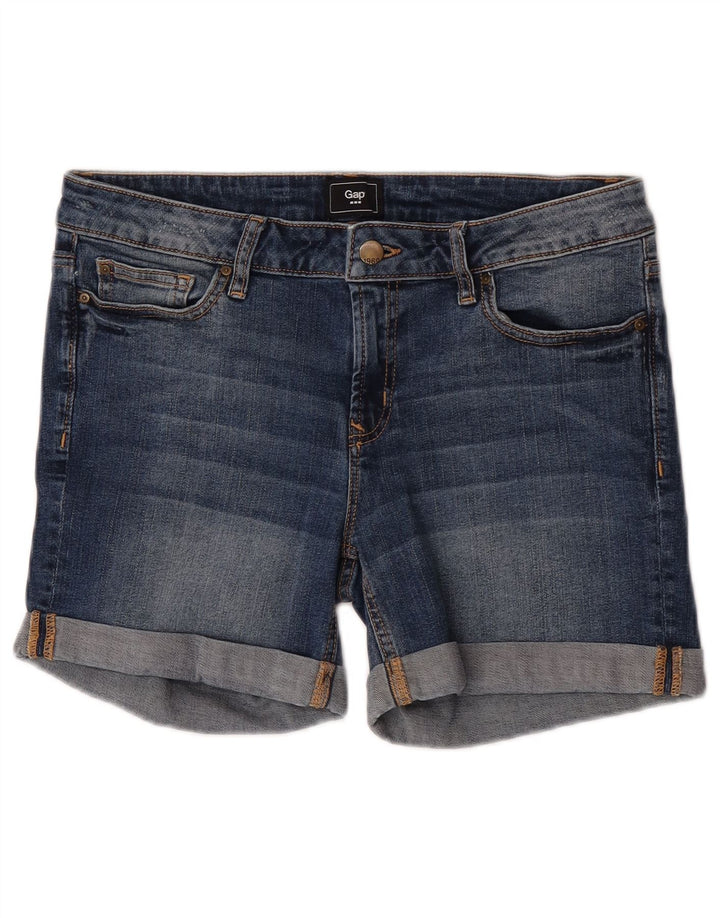 Shorts jeans feminino Gap UK 12 médio W32 algodão azul
