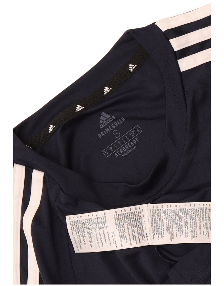 Adidas Mens Aeroready Camiseta Top Pequeno Azul Marinho Poliéster