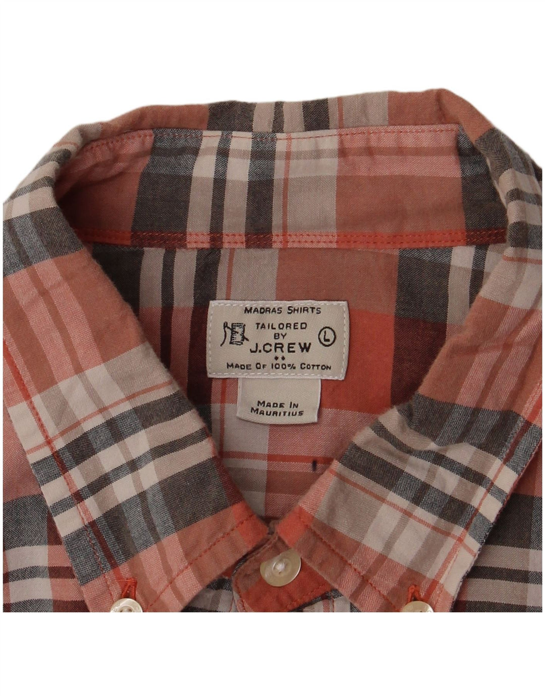Camisa masculina J. Crew grande algodão xadrez rosa