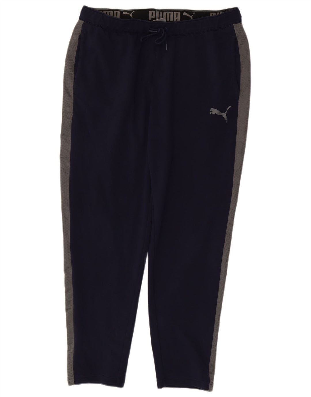 Calça de treino masculina PUMA grande bloco colorido azul marinho