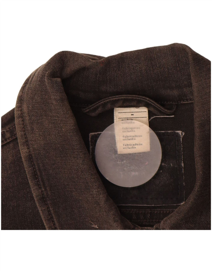 Jaqueta jeans feminina Levi's UK 12 algodão cinza médio