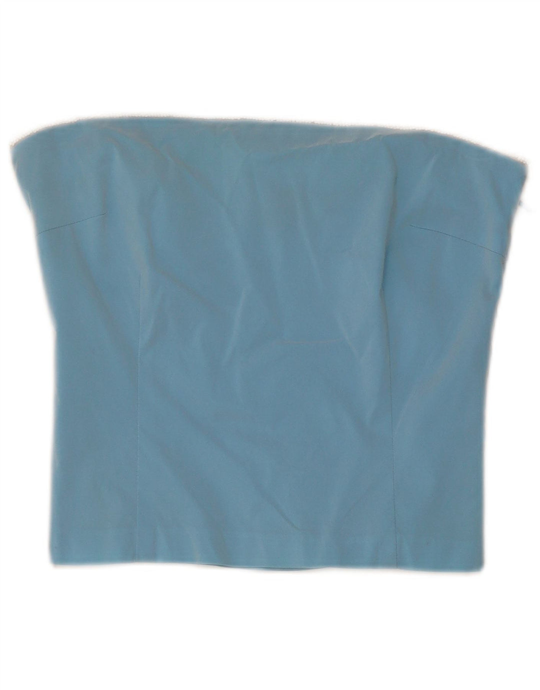 Top feminino vintage sem alças UK 6 XS azul acetato