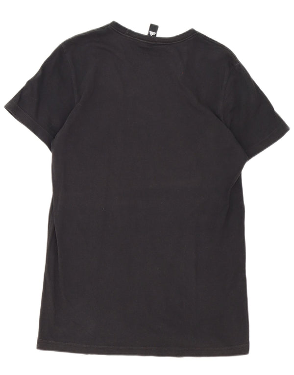 Adidas Mens Graphic T-Shirt Top Médio Algodão Preto
