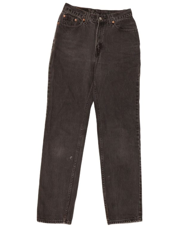 Calça jeans feminina Levi's 512 Slim Fit Straight US 9 Médio W26 L31 Algodão Preto